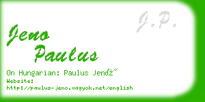 jeno paulus business card